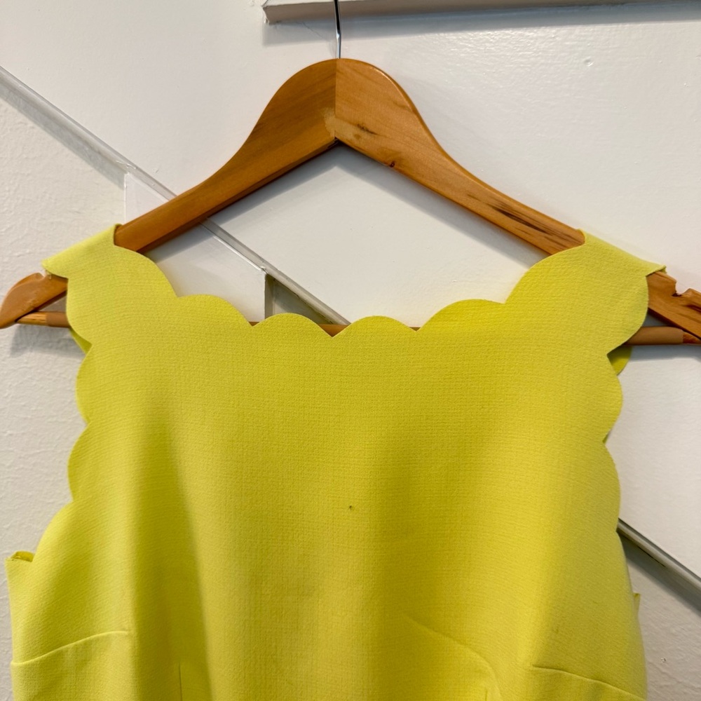 LOFT Lemon Yellow Scalloped Collar Mini Dress size 4 - Picture 3 of 9
